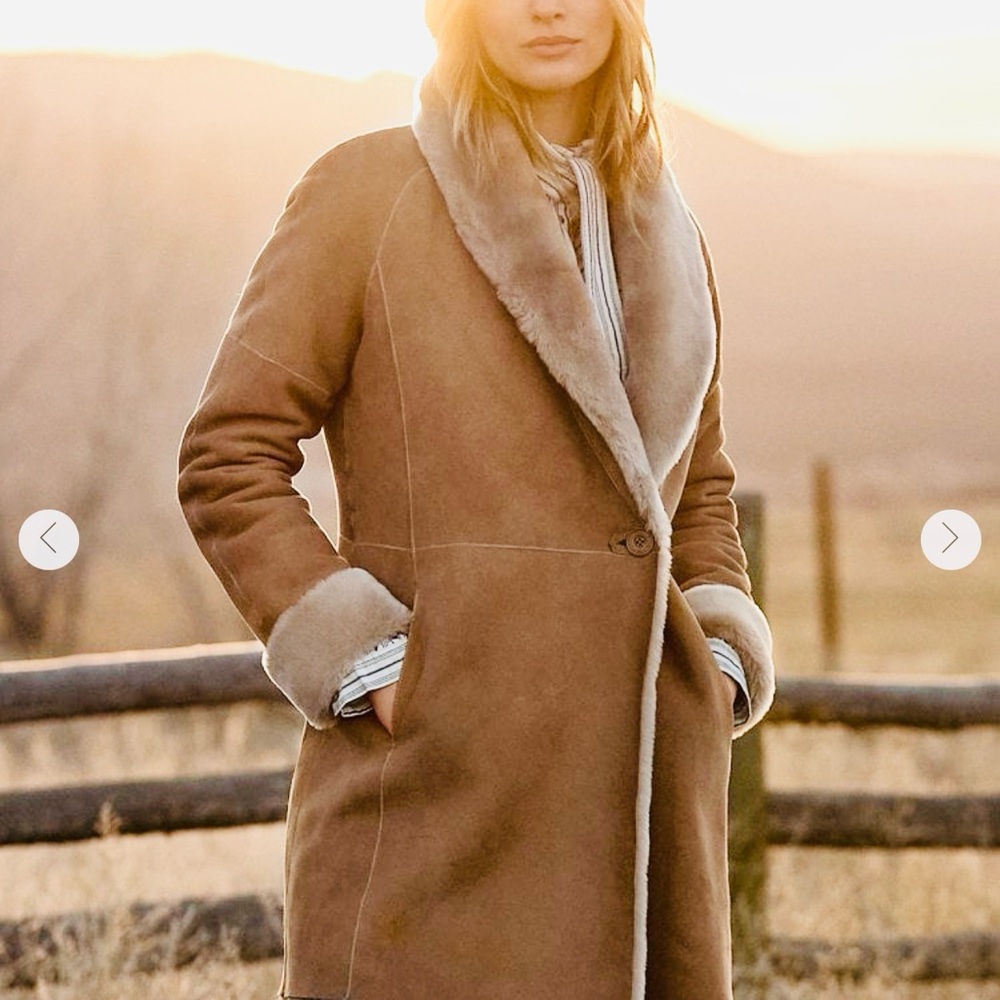 Women's genuine Shearling Coat L